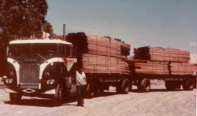 After hauling logs I learned to haul lumber and considered it a much better job simply because I was off the rough old logging roads and full time on the highways.