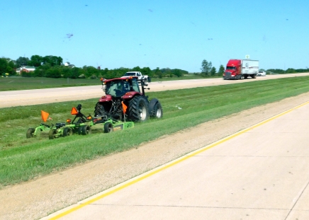 I saw two or three of these mowers working. They have many, many miles to mow!